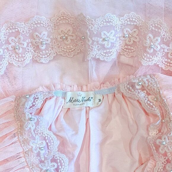 Marie Nicole Pink Tulle Ruffle Lace Dress Size 3Y - Picture 7 of 7